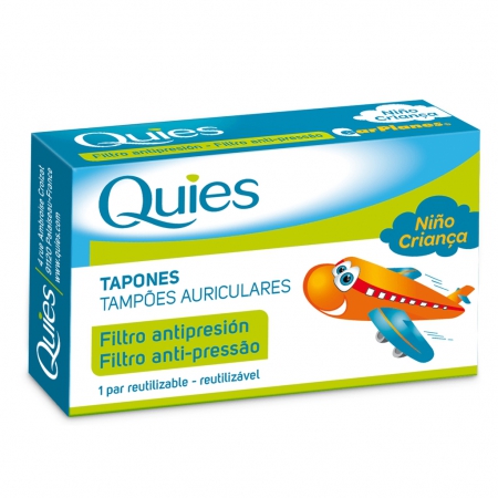 Quies Earplanes Tampões Auriculares Filtro Anti-Pressão Criança
