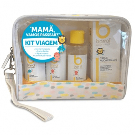 Barral BabyProtect Kit Viagem Água Limpeza + Creme Banho + Creme hidratante + creme muda fraldas 
