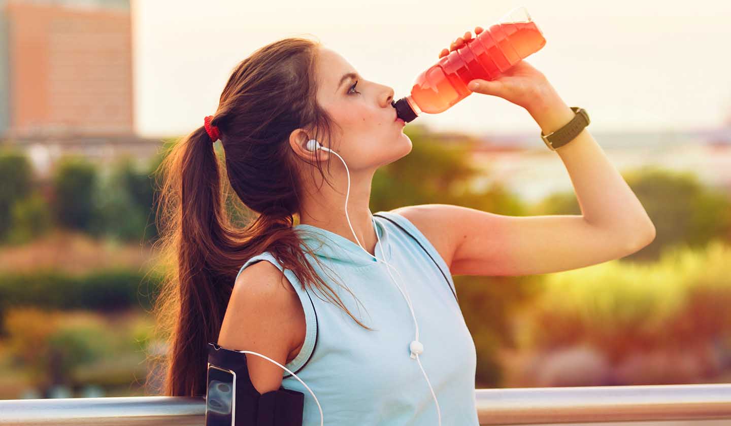 Ingestão de bebida desportiva